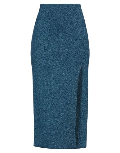 Circus Hotel Woman Midi Skirt Blue Size 10 Viscose, Polyamide, Polyester
