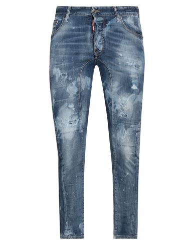 Dsquared2 Man Denim Pants Blue Size 36 Cotton, Elastomultiester, Elastane, Calfskin In Blue
