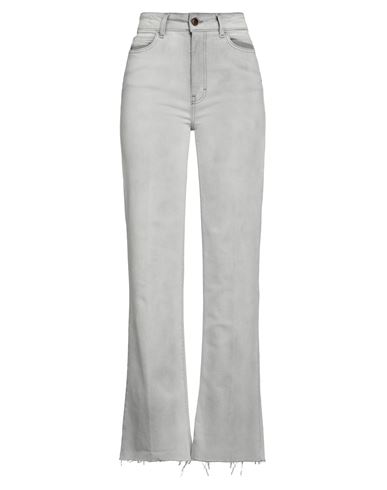 Alysi Woman Jeans Grey Size 28 Cotton, Elastane