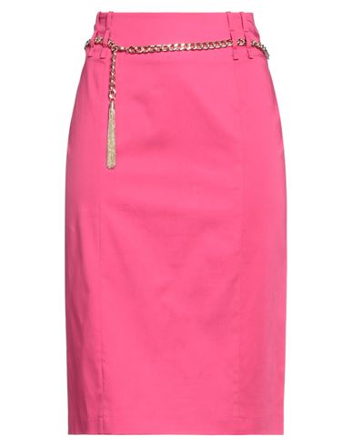 Clips More Woman Midi Skirt Fuchsia Size 10 Cotton, Elastane In Pink