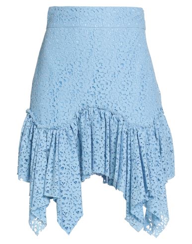 Shop Amen Woman Mini Skirt Sky Blue Size 10 Cotton, Polyamide