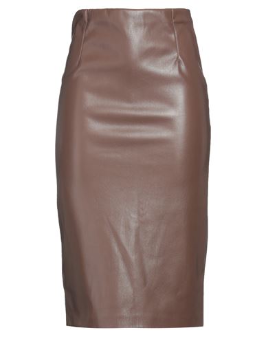 Jucca Woman Midi Skirt Brown Size 6 Polyester, Polyurethane