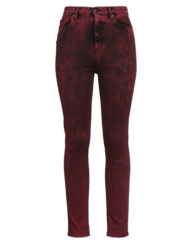 8pm Woman Pants Burgundy Size 28 Cotton, Elastane In Red
