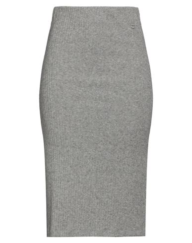 Berna Woman Midi Skirt Grey Size L Viscose, Polyamide, Polyester