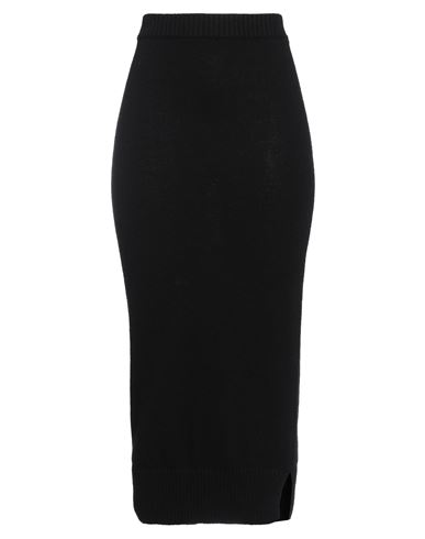 Solotre Woman Midi Skirt Black Size 3 Merino Wool