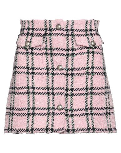 Alessandra Rich Woman Mini Skirt Pink Size 8 Virgin Wool, Polyamide, Cotton, Polyester