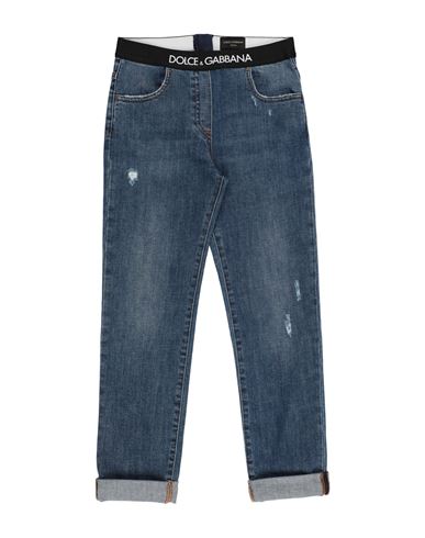 Shop Dolce & Gabbana Toddler Girl Jeans Blue Size 6 Cotton, Elastane, Polyester, Zamak, Polyamide