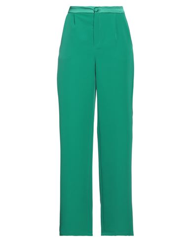 Vanessa Scott Woman Pants Green Size M Polyester, Elastic Fibres