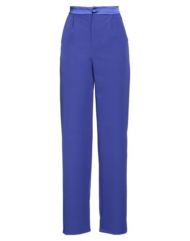 Vanessa Scott Woman Pants Bright Blue Size S Polyester, Elastic Fibres