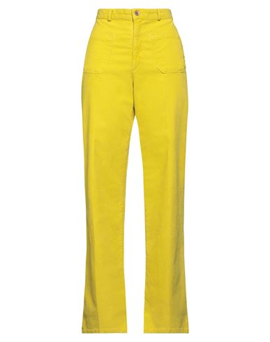 Bellerose Woman Pants Yellow Size M Cotton, Elastane