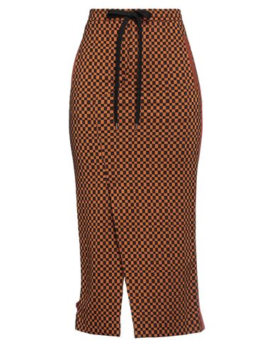 Shop Marni Woman Midi Skirt Brown Size 10 Viscose, Polyamide, Elastane