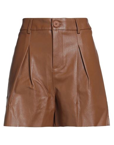 Lili Sidonio By Molly Bracken Woman Shorts & Bermuda Shorts Camel Size M Polyester, Polyurethane In Brown