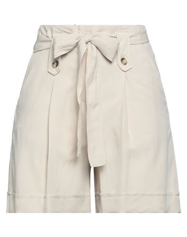 White Wise Woman Shorts & Bermuda Shorts Beige Size 4 Viscose, Linen