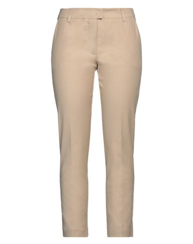 Hanami D'or Woman Pants Beige Size 8 Cotton, Linen, Elastane
