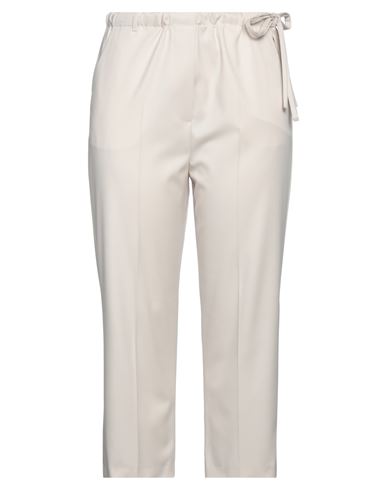 Alysi Woman Pants Cream Size 8 Polyester, Viscose, Elastane In White