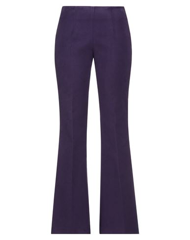 Douuod Woman Pants Dark Purple Size 4 Cotton, Elastane