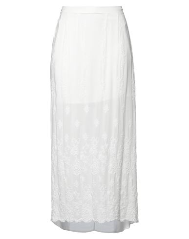 Elisa Cavaletti By Daniela Dallavalle Woman Maxi Skirt Ivory Size 6 Viscose, Polyester, Cotton In White