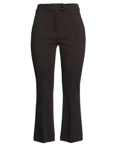 King Kong Woman Pants Dark Brown Size 10 Viscose, Recycled Polyacrylic, Elastane In Brown