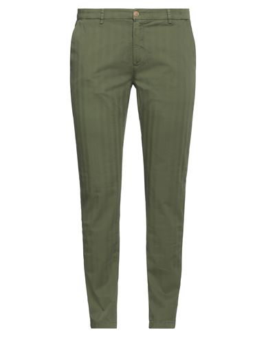 Shop Yan Simmon Man Pants Military Green Size 38 Cotton, Elastane