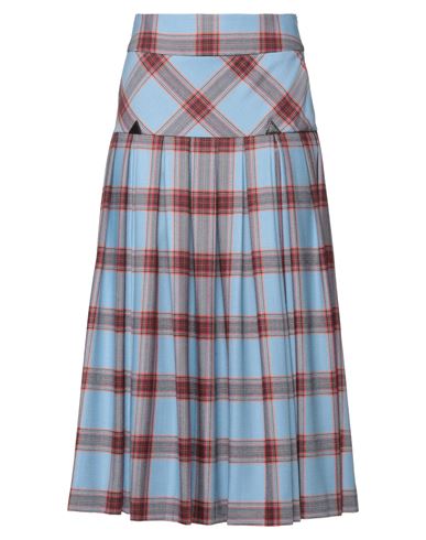 Dsquared2 Woman Midi Skirt Pastel Blue Size 2 Wool, Viscose