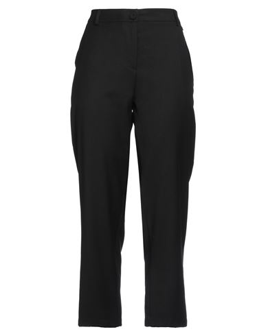 Souvenir Woman Pants Steel Grey Size L Polyester, Viscose, Elastane In Black