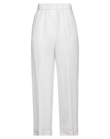 Peserico Woman Pants White Size 10 Linen
