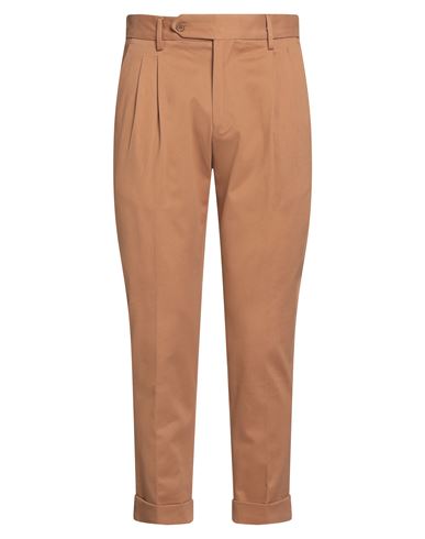 Paul Miranda Man Pants Camel Size 34 Cotton, Elastane In Brown