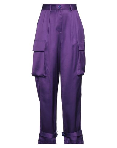 Vicolo Woman Pants Purple Size L Viscose