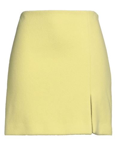 Msgm Woman Mini Skirt Yellow Size 6 Virgin Wool, Polyamide In Yellow