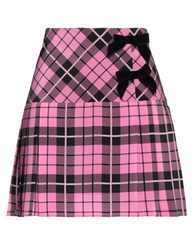 Shop Alessandra Rich Woman Mini Skirt Fuchsia Size 4 Silk In Pink