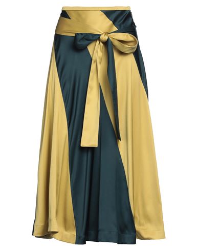 Colville Woman Midi Skirt Mustard Size 8 Silk In Yellow