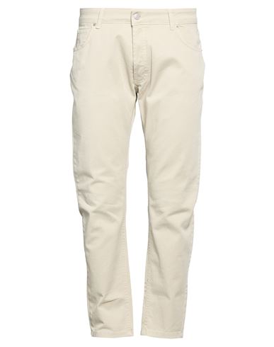 Exte Man Jeans Cream Size 40 Cotton, Elastane In White