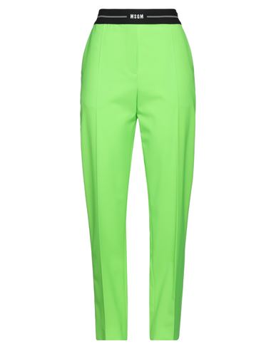 Msgm Woman Pants Light Green Size 6 Virgin Wool, Elastane