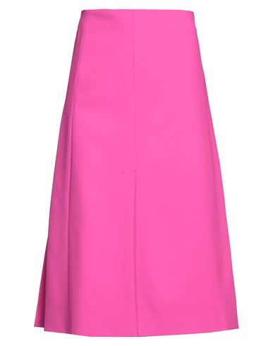 Msgm Woman Midi Skirt Fuchsia Size 4 Virgin Wool, Elastane In Pink