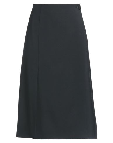 Msgm Woman Midi Skirt Black Size 4 Virgin Wool, Elastane