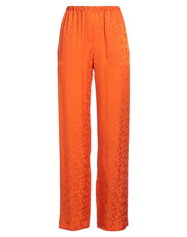 Msgm Woman Pants Orange Size 0 Acetate, Silk