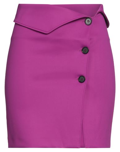 Msgm Woman Mini Skirt Mauve Size 8 Polyamide, Elastane In Purple