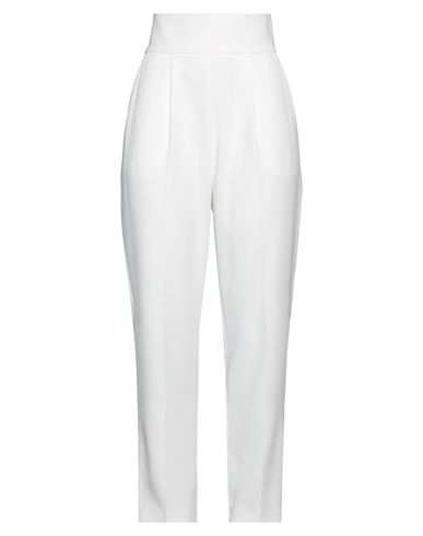 Pinko Woman Pants White Size 10 Polyester, Elastane