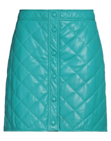 Msgm Woman Mini Skirt Turquoise Size 6 Polyester In Blue