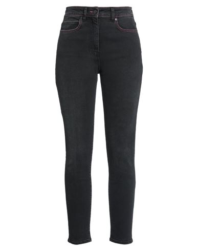 Msgm Woman Denim Pants Lead Size 10 Cotton, Elastane In Grey