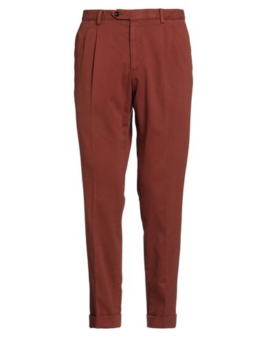Drumohr Man Pants Rust Size 38 Cotton, Elastane In Burgundy