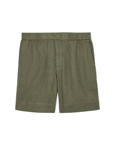 Cos Elasticated Linen Shorts In Green