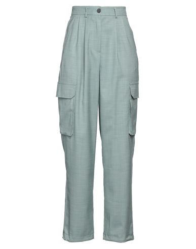 Vicolo Woman Pants Sage Green Size M Polyester, Viscose, Elastane In Blue