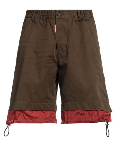 Dsquared2 Man Shorts & Bermuda Shorts Military Green Size 40 Cotton, Polyamide