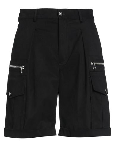 Balmain Man Shorts & Bermuda Shorts Black Size 34 Cotton, Silk, Wool, Elastane