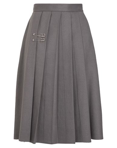 8 By Yoox Pleated Midi Skirt Woman Midi Skirt Grey Size 10 Polyester, Rayon, Elastane