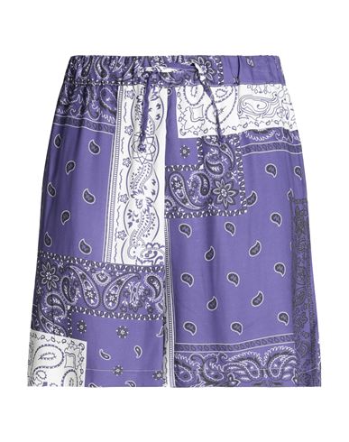 8 By Yoox Viscose Wide Leg Shorts Man Shorts & Bermuda Shorts Purple Size Xxl Viscose