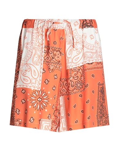 8 By Yoox Viscose Wide Leg Shorts Man Shorts & Bermuda Shorts Orange Size Xl Viscose