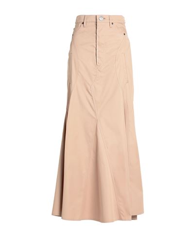 Shop Burberry Woman Maxi Skirt Sand Size 6 Polyester, Cotton In Beige