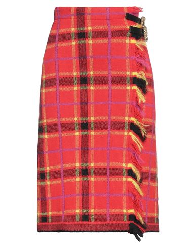 CORMIO CORMIO WOMAN MIDI SKIRT TOMATO RED SIZE M MOHAIR WOOL, ALPACA WOOL, POLYAMIDE, SILK